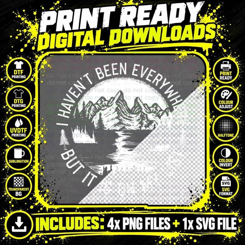I Haven't Been Everywhere but It's on My List Travel Png SVG Digital Bundle
