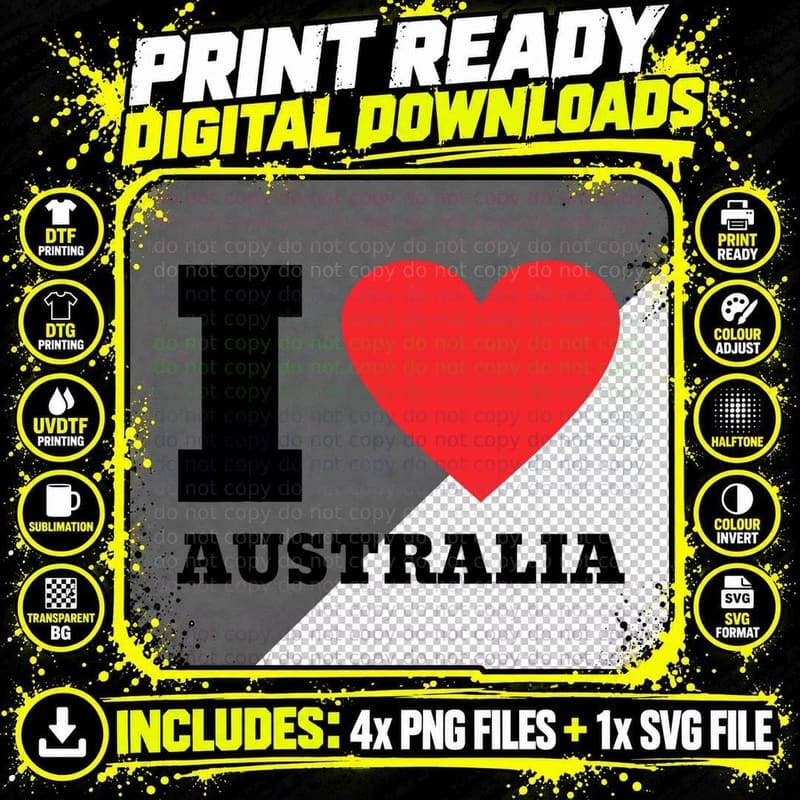 I Love Australia I Heart Australia Family Travel Png SVG Digital Bundle