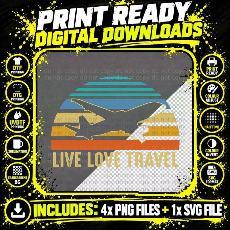 International Traveler World Traveling Live Love Travel Png SVG Digital Bundle