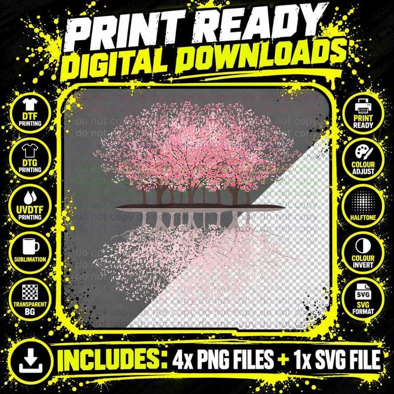 Japan Style Japanese Cherry Blossom Sakura Png SVG Digital Bundle