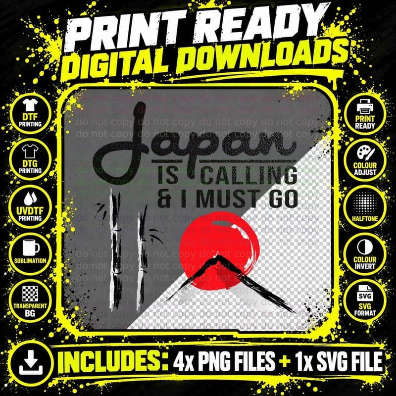 Japan Travel Shirt Japan Is Calling & I Must Go T-Shirt Png SVG Digital Bundle