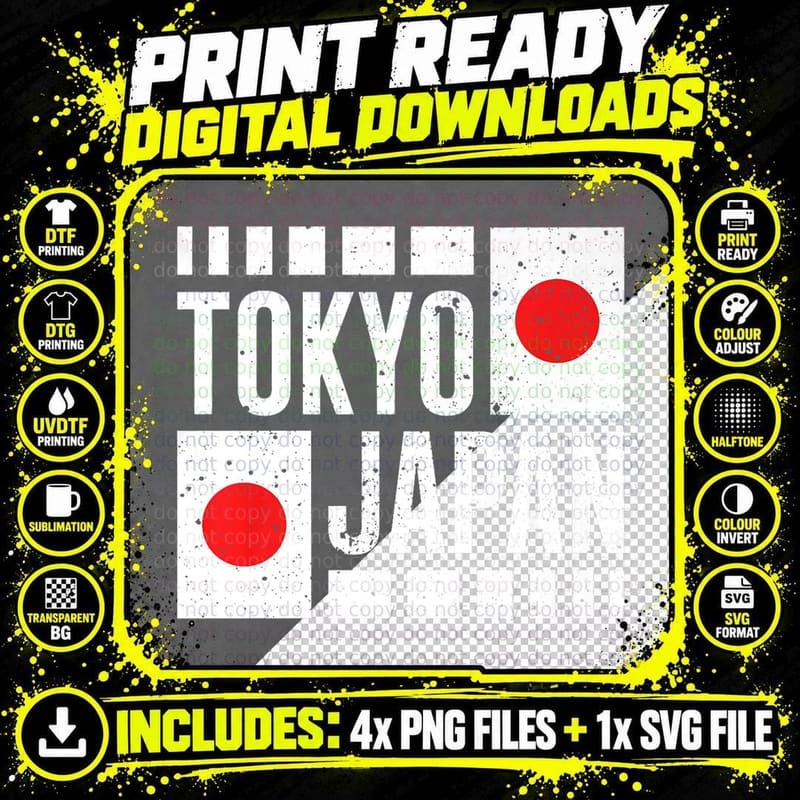 Japan Urban Style Tokyo City, Japanese Culture Heritage Png SVG Digital Bundle