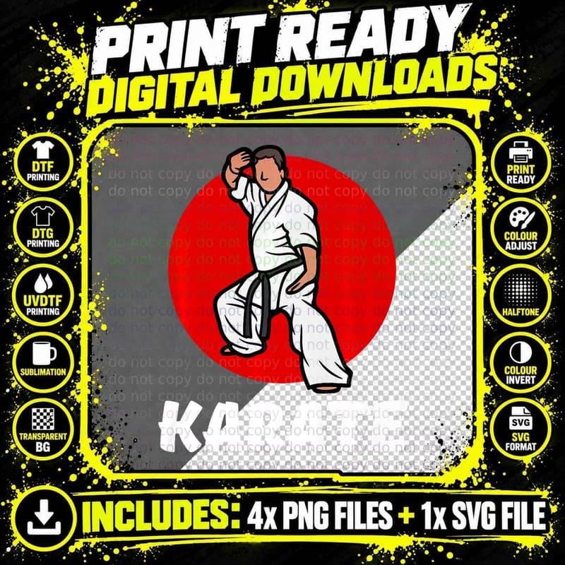 Karate Is a Type of Martial Art from Japan Culture Png SVG Digital Bundle