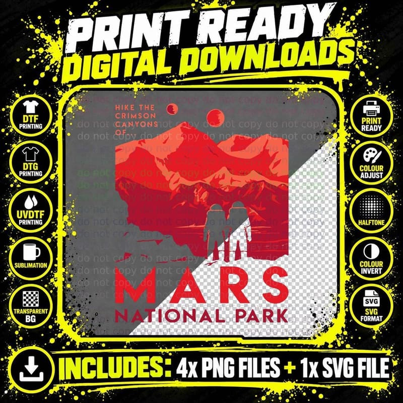 Mars National Park T-Shirt Png SVG Digital Bundle