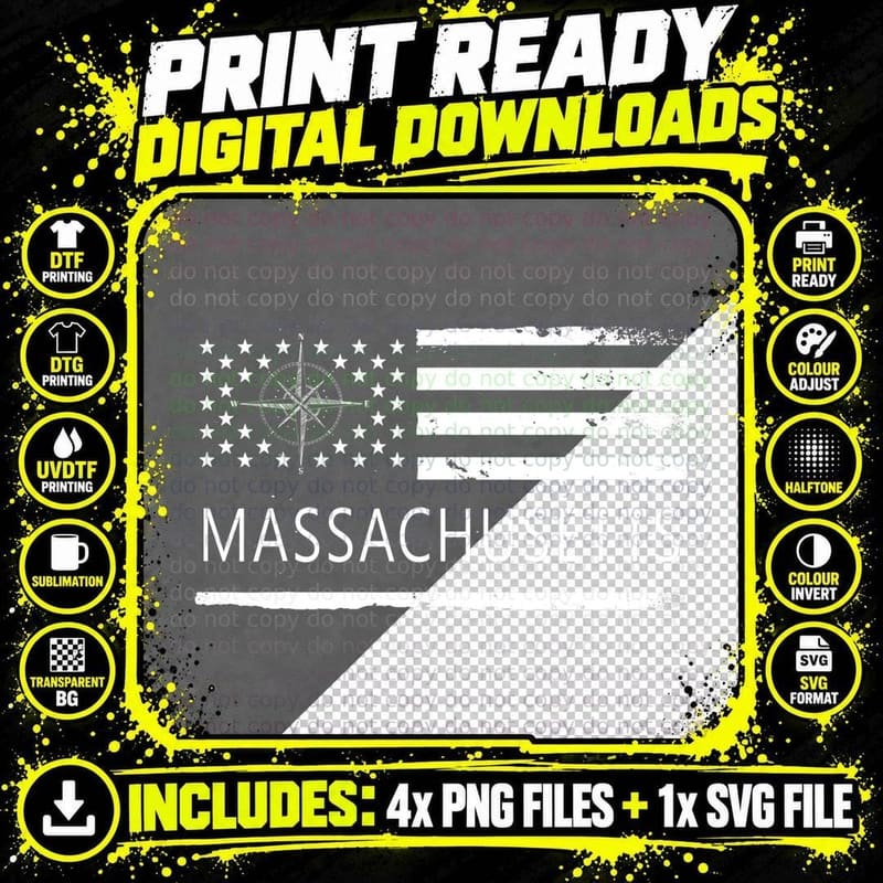 Massachusetts MA, Travel to Massachusetts Love T-Shirt Png SVG Digital Bundle