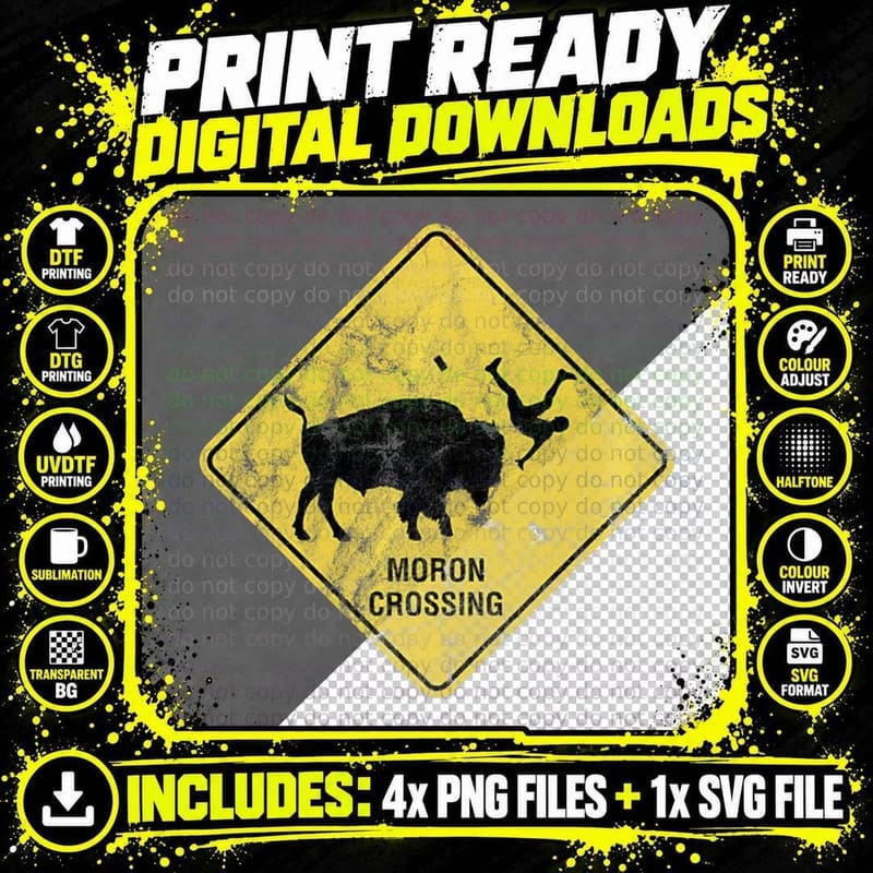 Moron Tourist Bison Buffalo Yellowstone National Park Png SVG Digital Bundle