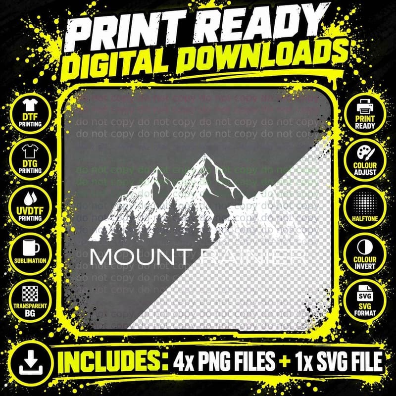 Mount Rainier Shirt Mt Rainier National Park Washington Png SVG Digital Bundle