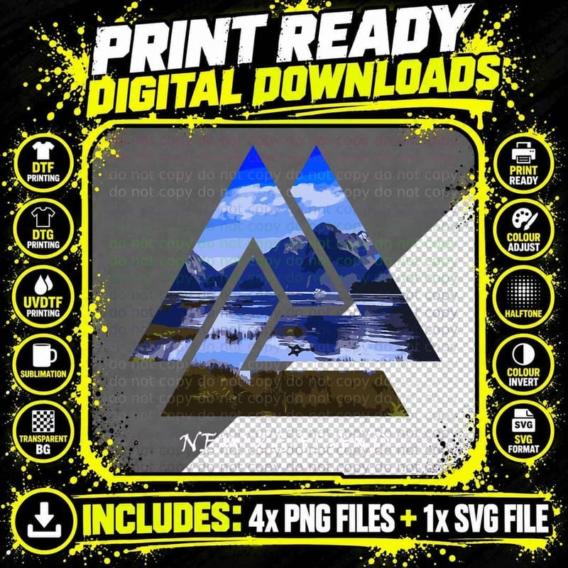 New Zealand Milford Sound Travel Gift T-Shirt Png SVG Digital Bundle