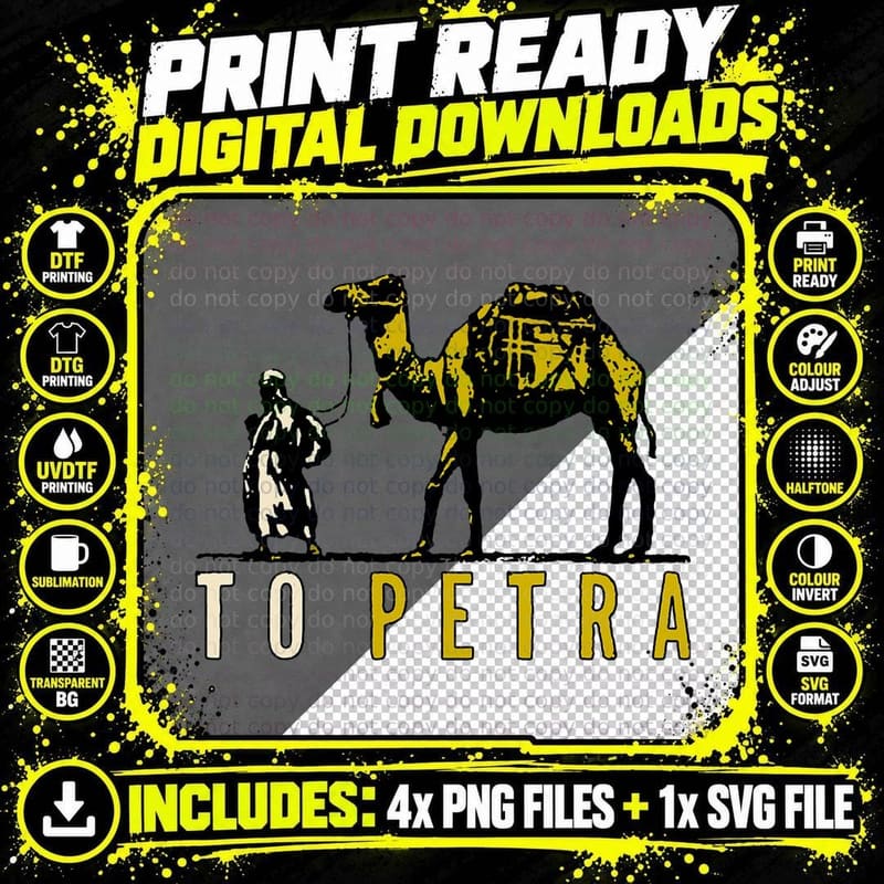 Petra T Shirts for Men - Jordan Travel Shirt - to Petra Png SVG Digital Bundle