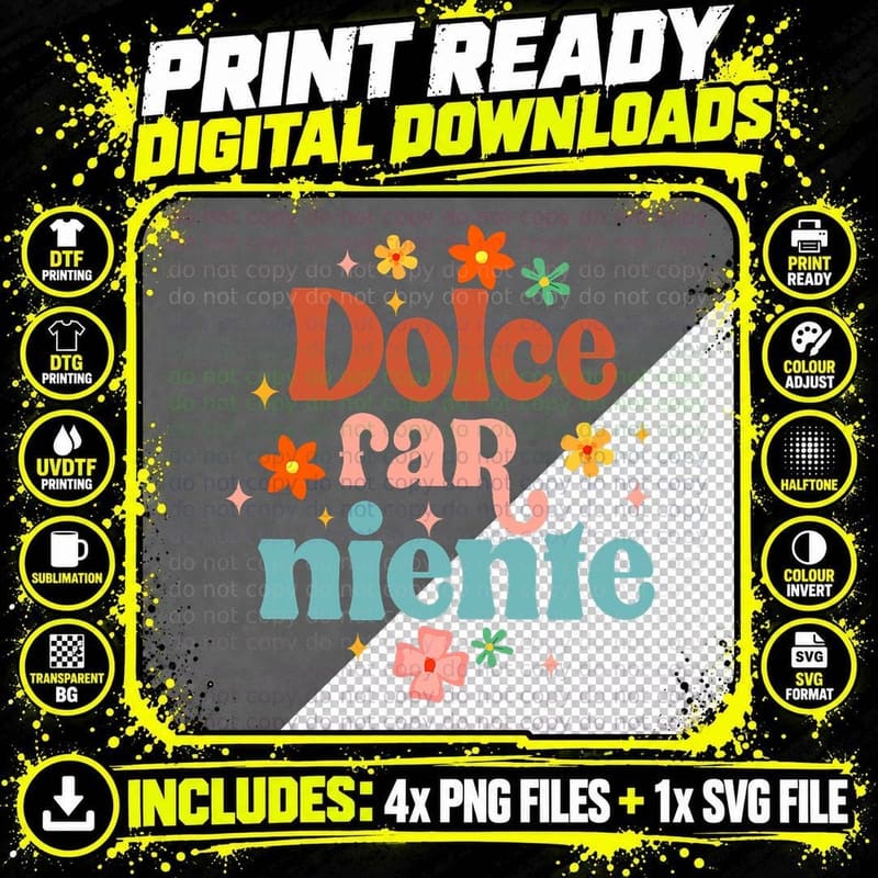 Proud Italian Dolce Far Niente Italy Travel Meet Me in Png SVG Digital Bundle