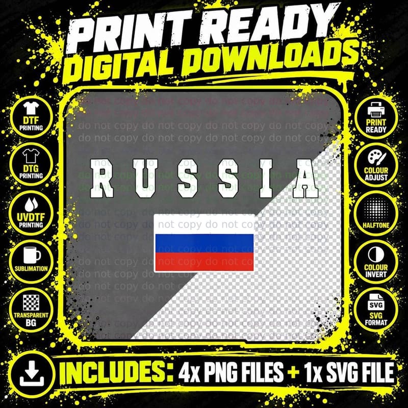 Russia Russian Travel Flag Gift Poccnr Lover T-Shirt Png SVG Digital Bundle
