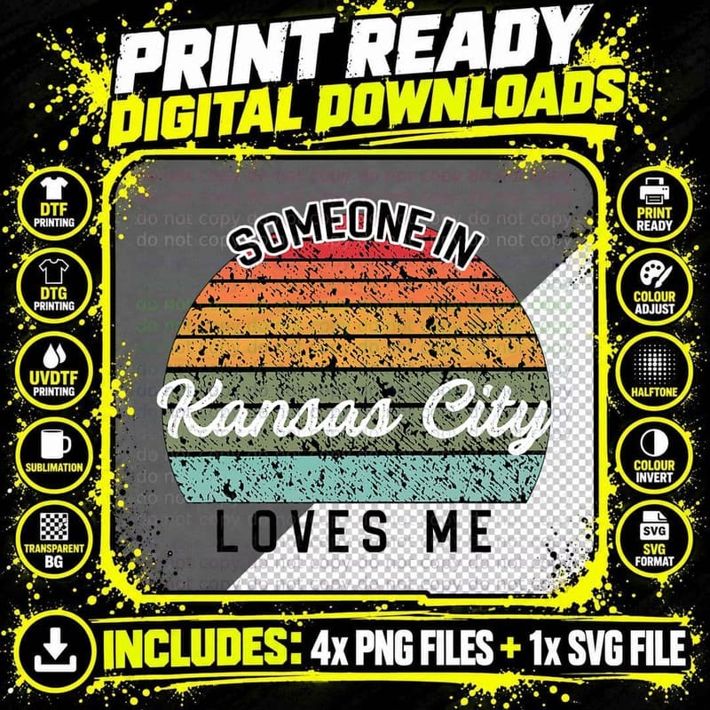 Someone in Kansas City Loves Me United States Family Png SVG Digital Bundle