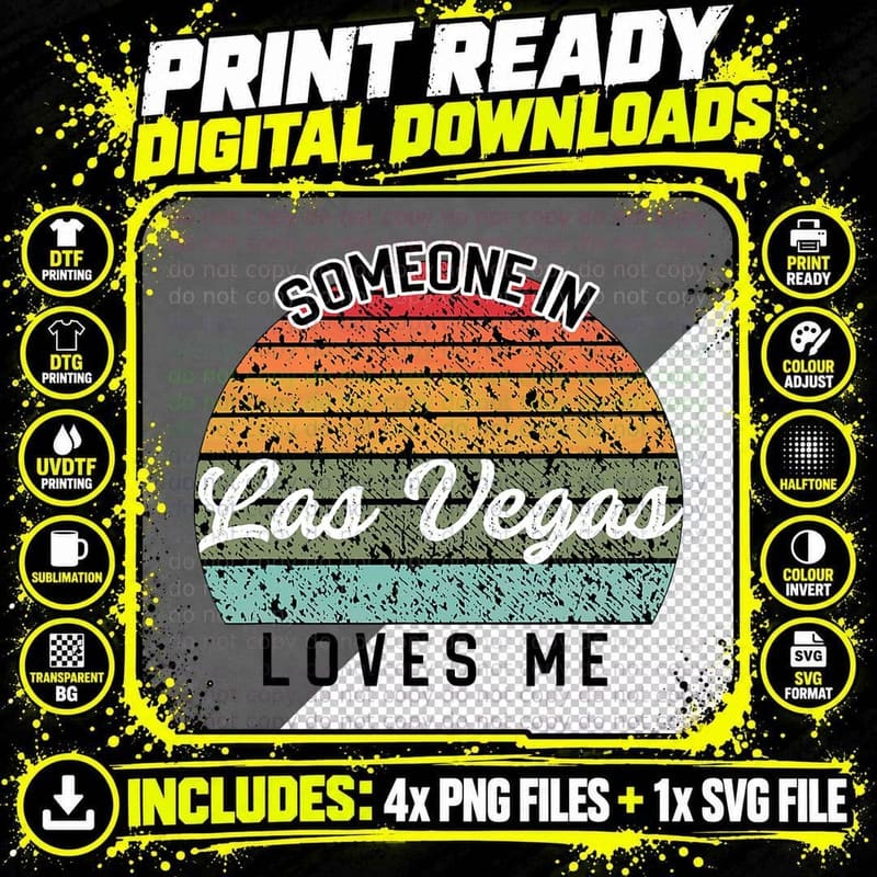 Someone in Las Vegas Loves Me United States Family Png SVG Digital Bundle