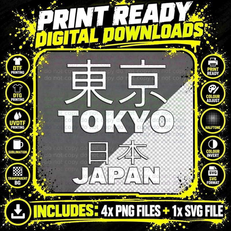 Tokyo Japan for Men Women Teens, Japanese Culture Png SVG Digital Bundle