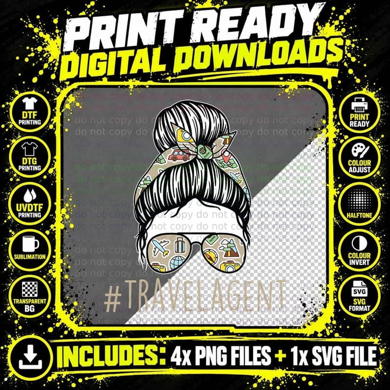 Travel Agency - Afro American Black Agency Consultant Png SVG Digital Bundle