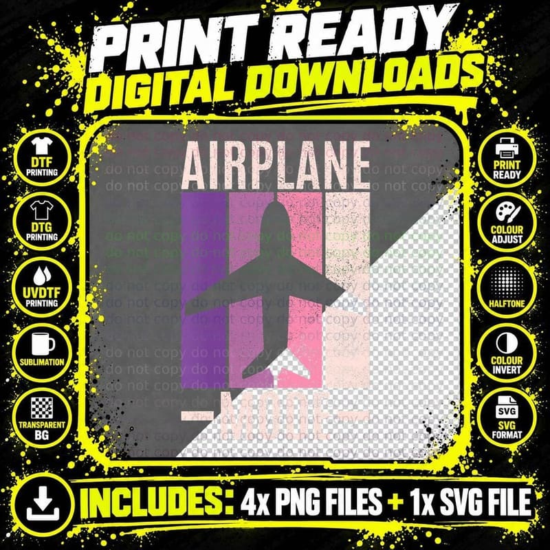 Traveling on Airplane Travel Outfit for Airplane Mode Png SVG Digital Bundle