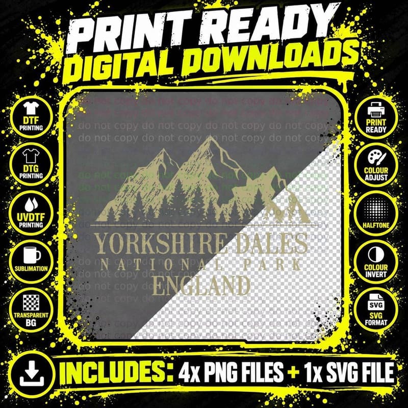 Yorkshire Dales National Park England T-Shirt Png SVG Digital Bundle