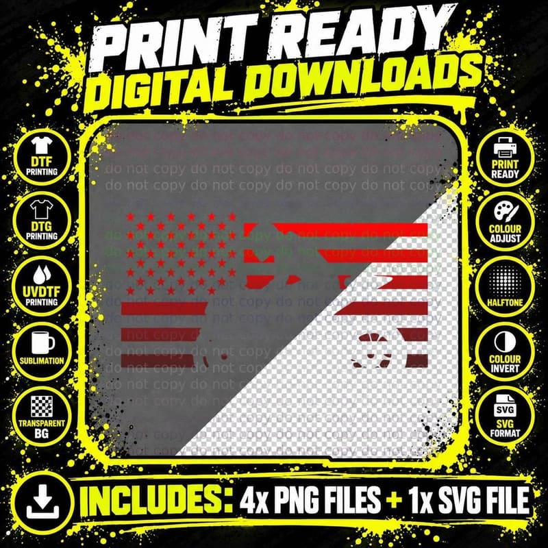 American Biker Motorcycle T-Shirt Png SVG Digital Bundle