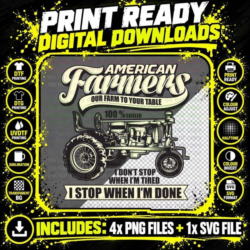 American Farmers Our Farm to Your Table 100 Skilled I Png SVG Digital Bundle