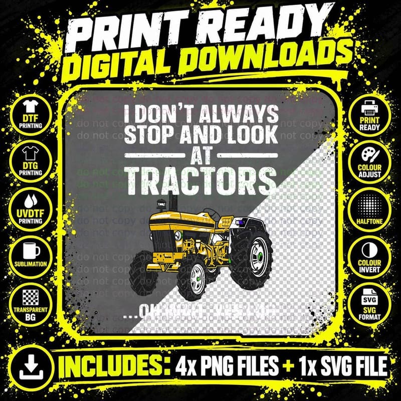 Best Tractor Art for Boys Men Women Cattle Tractor Png SVG Digital Bundle