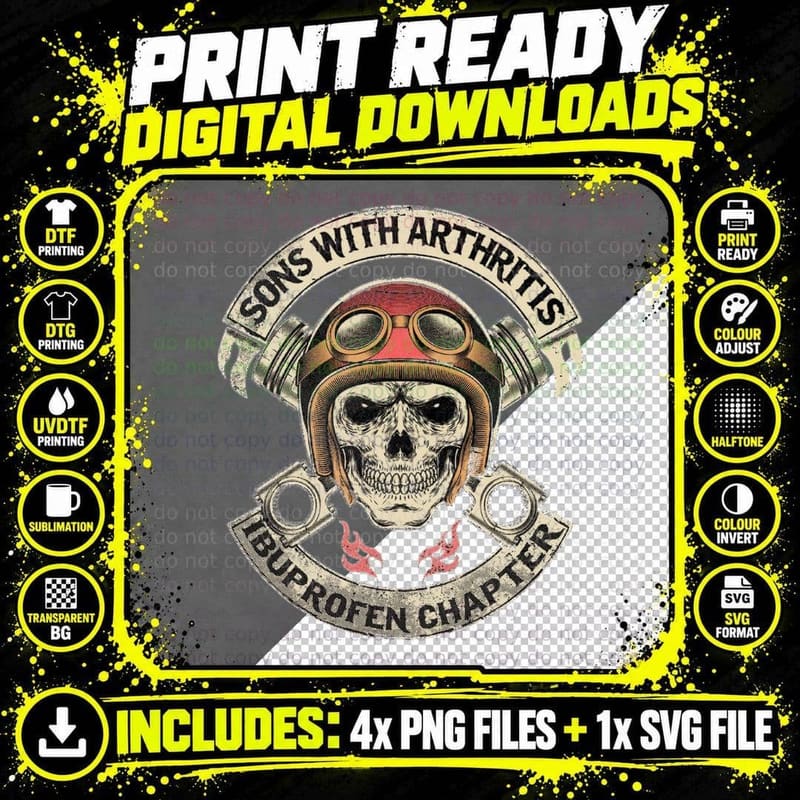 Biker Club Shirts, Sons with Arthritis Shirt Png SVG Digital Bundle