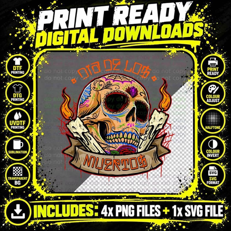Biker Life Memories Skull Flames Motorcycle Retro Cross Png SVG Digital Bundle