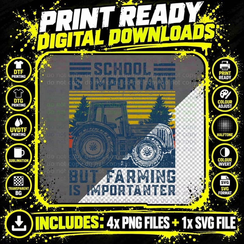 But Farming Is Importanter Farmer Tractor Funny Farm Png SVG Digital Bundle