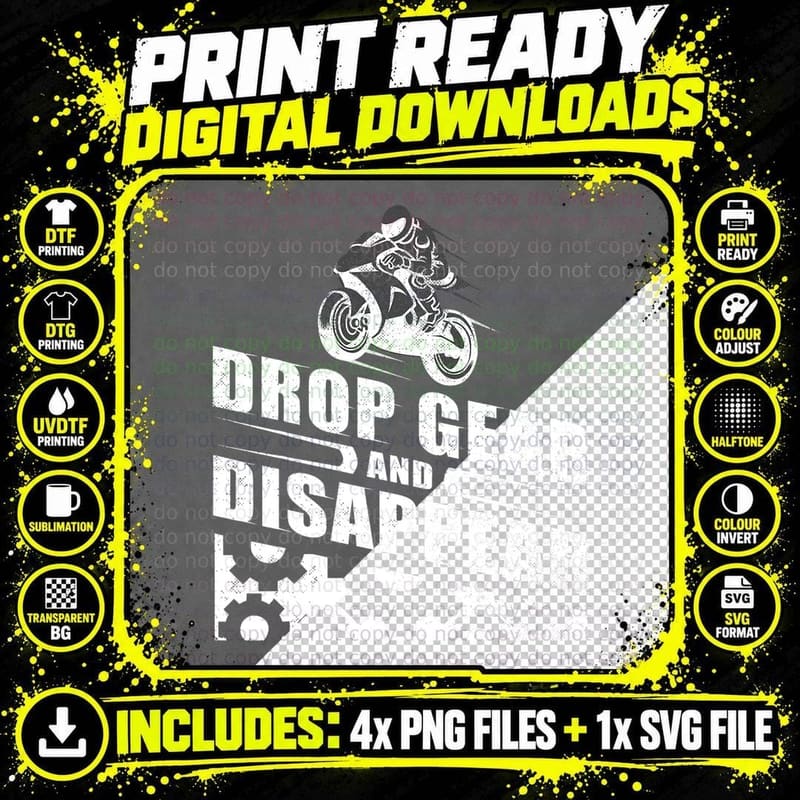 Funny Motorcycle Riders Gift for Motorbike Biker Men Png SVG Digital Bundle