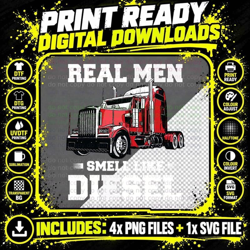 Funny Trucker Gifts Men Husband Semi Trailer Truck Png SVG Digital Bundle