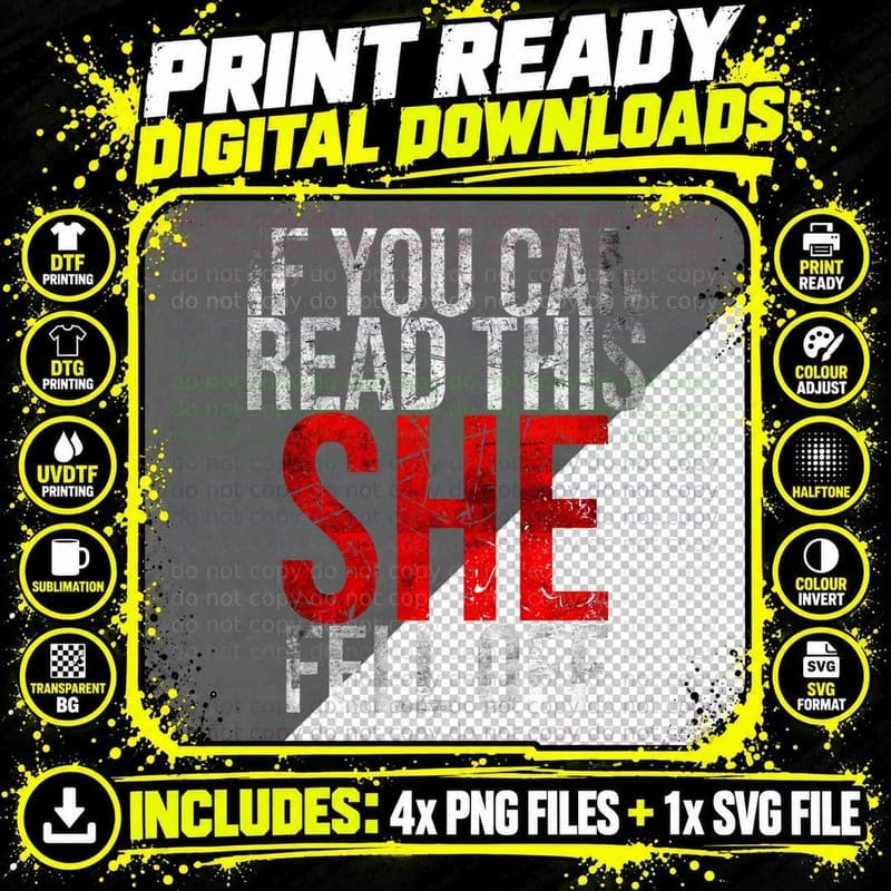 If You Can Read This She Fell off Funny Motorcyclist Png SVG Digital Bundle