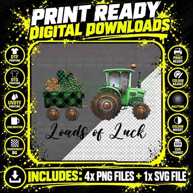 Loads of Luck St Patricks Day T-Shirt Png SVG Digital Bundle