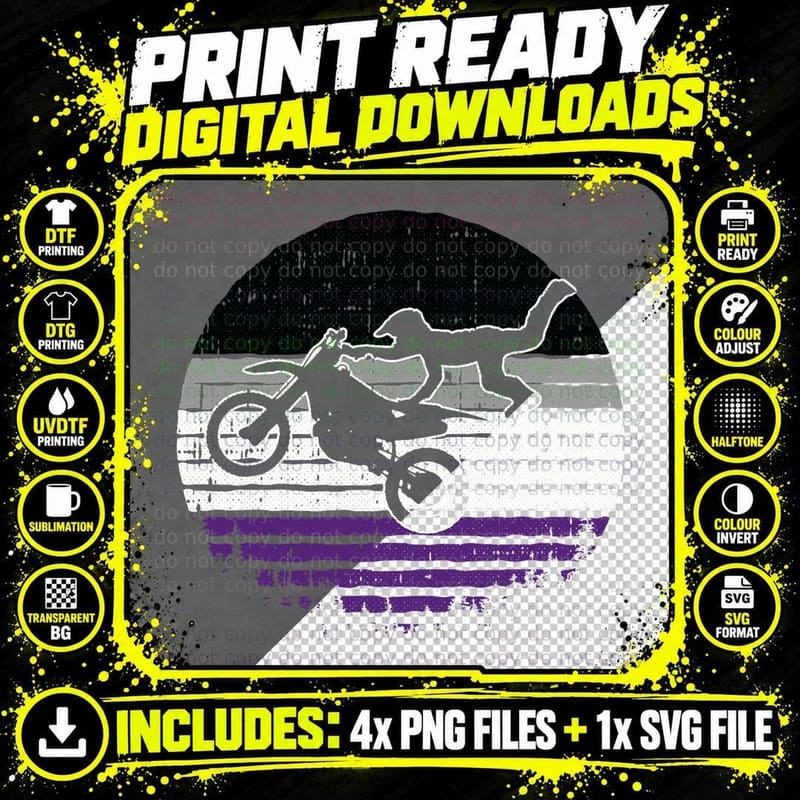 Motocross Asexual Pride Motorcycle Dirt Bike LGBT-Q Png SVG Digital Bundle