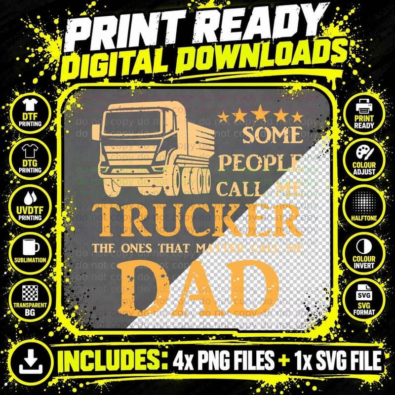 Some People Call Me Trucker the Ones That Matter Call Me Png SVG Digital Bundle
