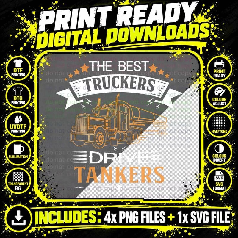 Tanker Gas Truck Tank Driver T-Shirt Gift for Best Png SVG Digital Bundle