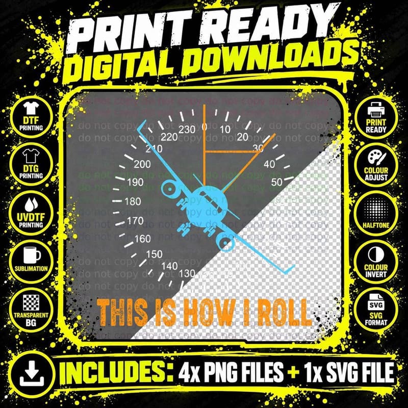 This Is How I Roll Airplane Pilot Shirt Aviation T-Shirt Png SVG Digital Bundle