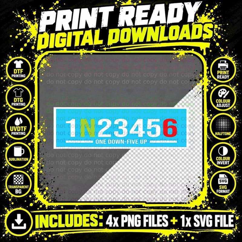 1N23456 Motorcycle Transmission One Down-Five up T-Shirt Png SVG Digital Bundle