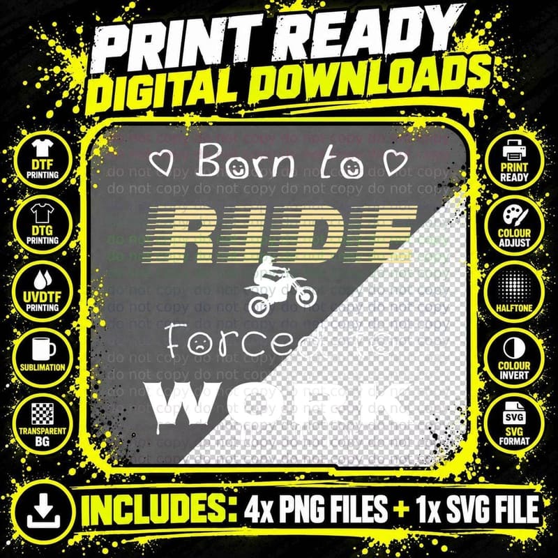 Born to Ride - Funny Biker Motorcycle Riding Gifts T Png SVG Digital Bundle