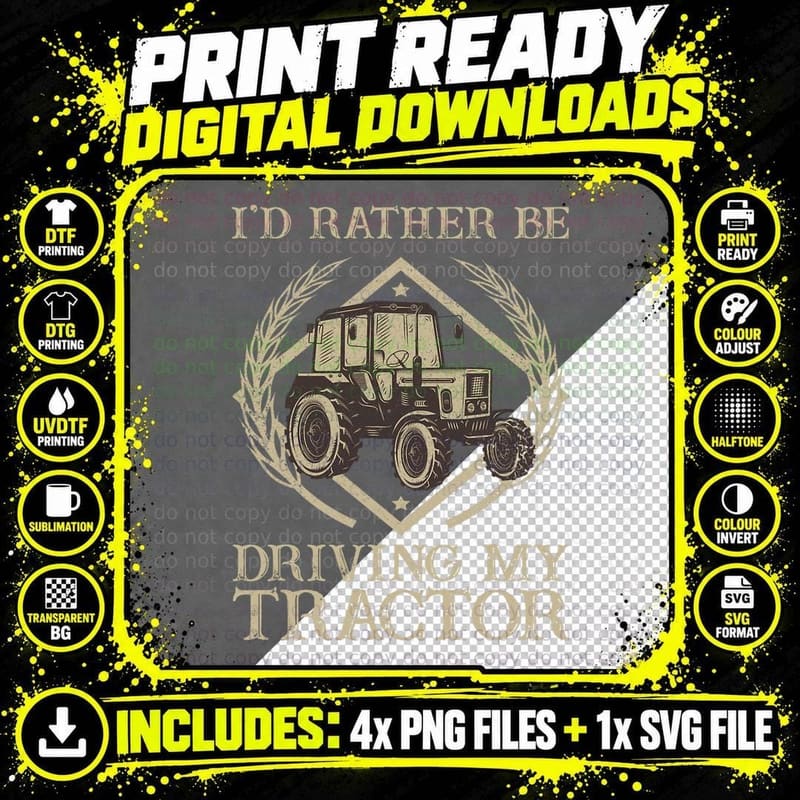Cool Tractor Design for Men Women Tractor Driver Farm Png SVG Digital Bundle