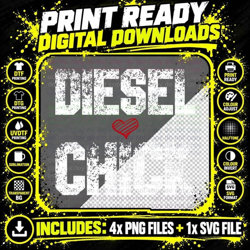 Diesel Chick Trucker T-Shirt - Truck Drivers Gift Png SVG Digital Bundle