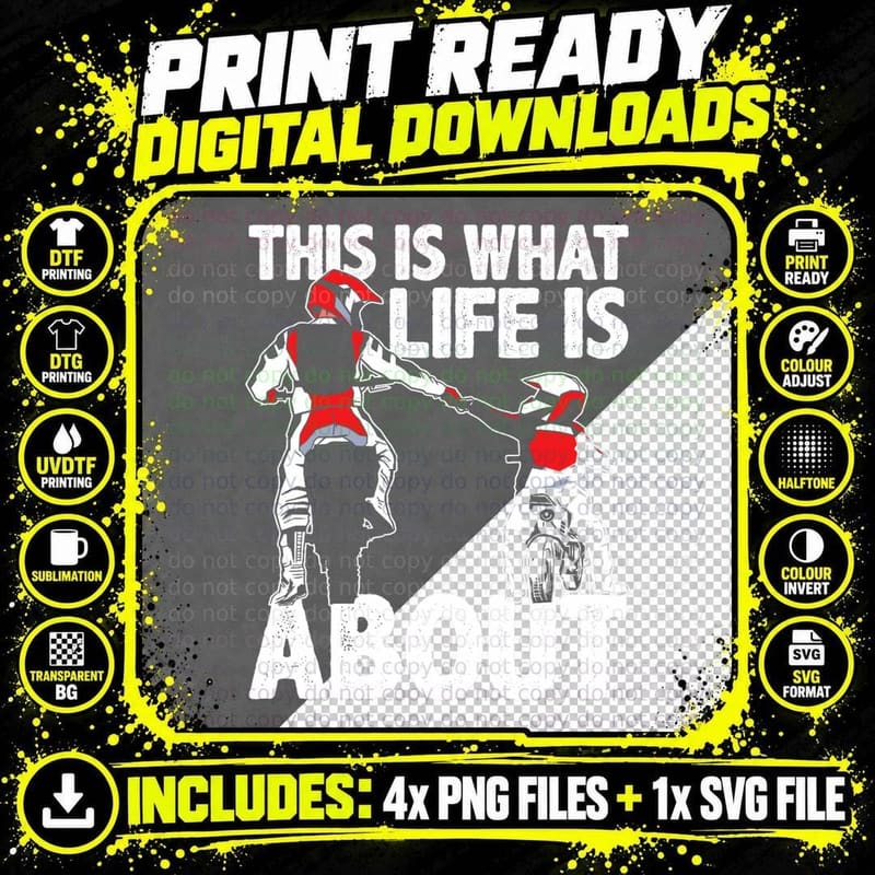 Dirt Bike Dad Motocross Motorcycle Biker Father Kids Png SVG Digital Bundle
