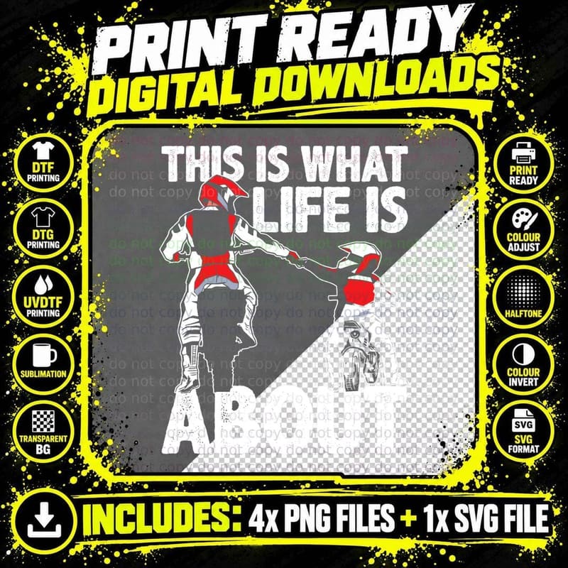 Dirt Bike Dad Motocross Motorcycle Father Kids Biking Png SVG Digital Bundle
