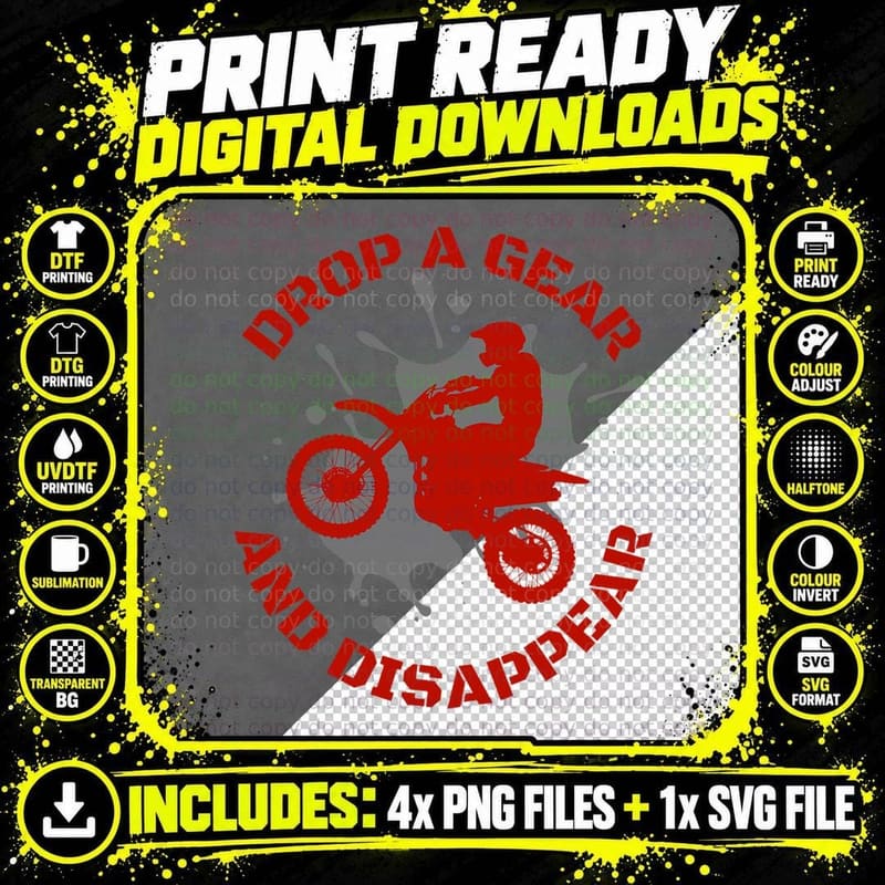 Dirt Bike Motocross Supercross Motorcycle Gear Gift Png SVG Digital Bundle