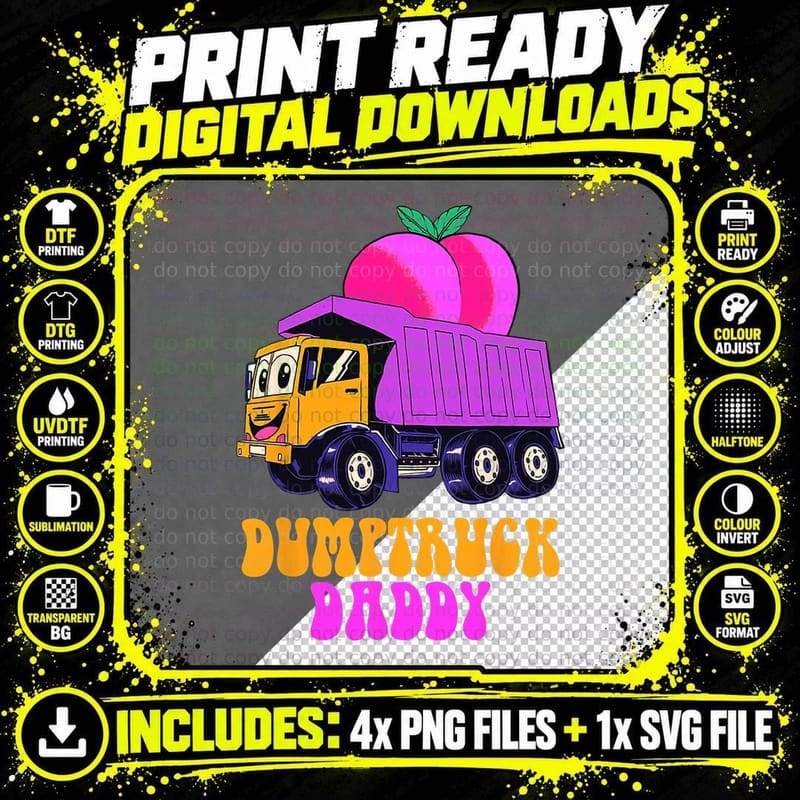 Dumptruck Daddy Funny Truck Driver T-Shirt, Patriotic Png SVG Digital Bundle
