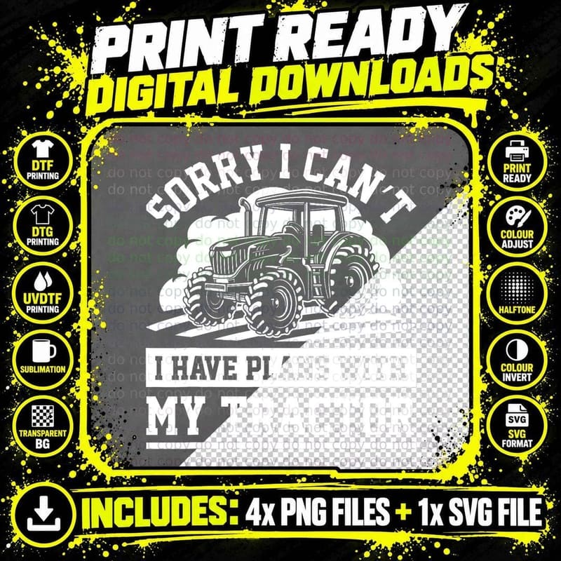 Funny Farm Tractors Farming Truck Enthusiast Saying Png SVG Digital Bundle