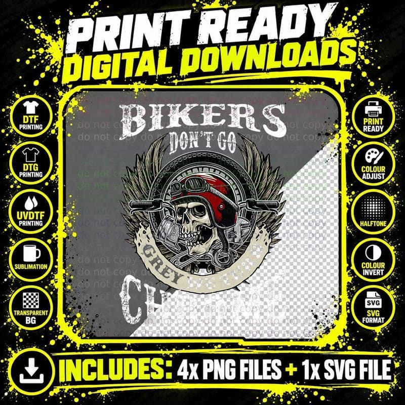 Funny Motorcycle Biker Skull Helmet Biking Men Gift Png SVG Digital Bundle