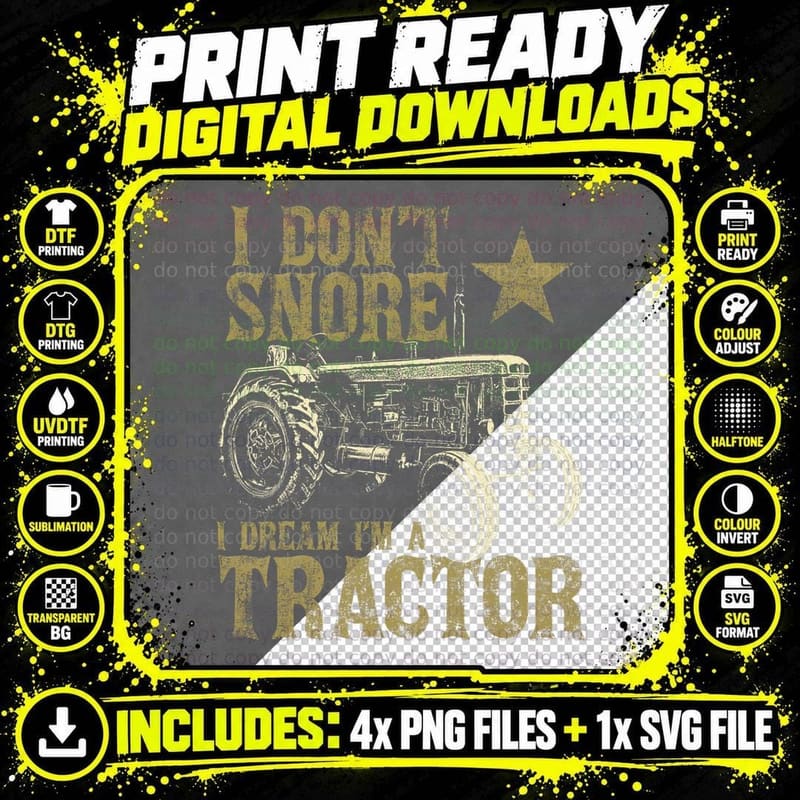 Funny Tractor T-Shirt, Farm Humor Apparel Png SVG Digital Bundle