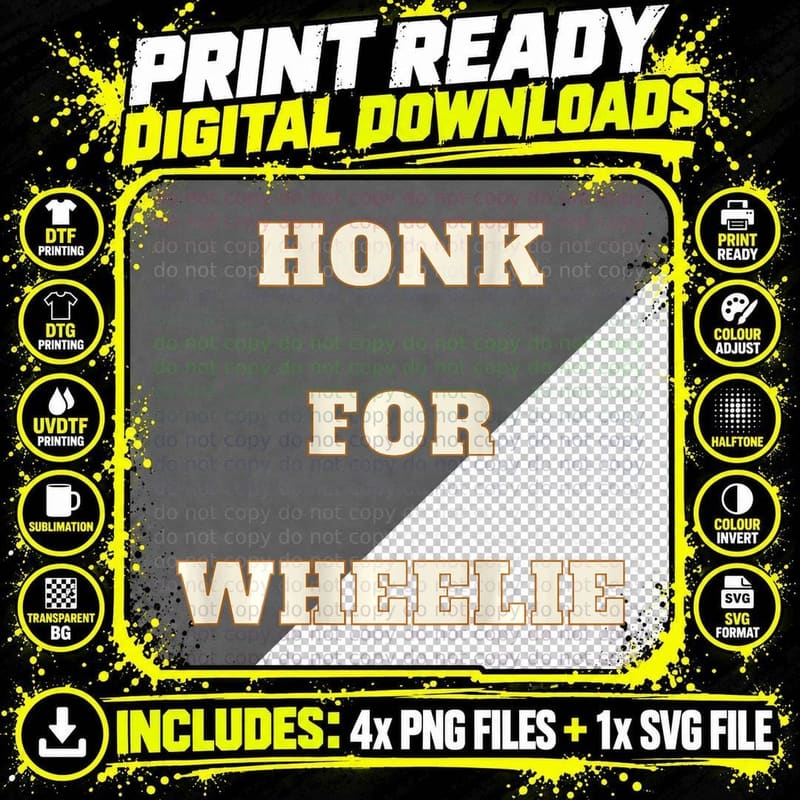 Honk for Wheelie Motorcycle T-Shirt Png SVG Digital Bundle