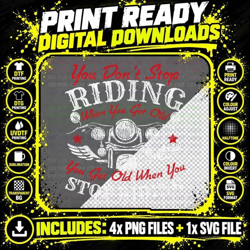 Motorcycle Men Motorbike Rider Biker T-Shirt Png SVG Digital Bundle