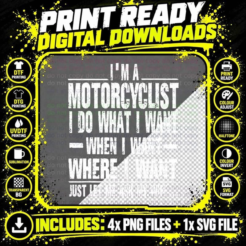 Motorcyclist Gifts Funny - Biker Motorcycle Ebike T-Shirt Png SVG Digital Bundle