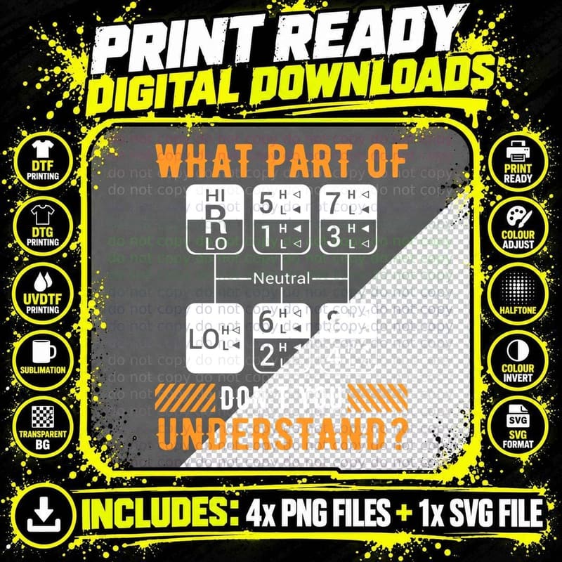 What Part Don't You Understand Funny Trucker Dad Mens Png SVG Digital Bundle